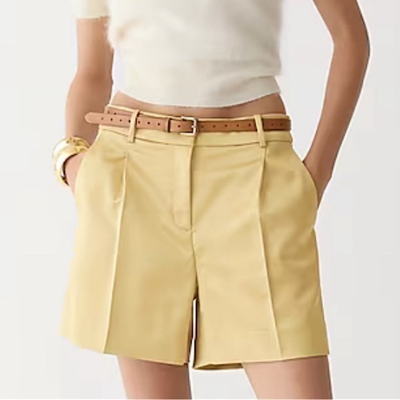 J. Crew Pants - J. Crew gold satin pleated shorts